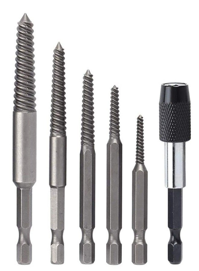 H9 6pcs/Set Hex Shank Broken Screw Extractor With Extension Screw Holder for Damaged Bolts Removal Tool Water Pipe Remover - Image 1